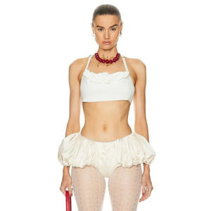 JACQUEMUS Le Bandeau Frivolli Top in Off White 40 New Womens Cropped Bralette